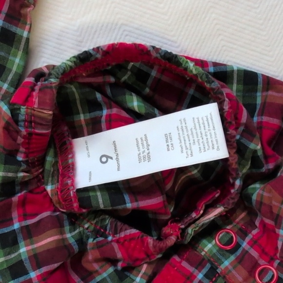 carter's 2-pack plaid cotton button down collared bodysuit bundle 9 months baby - Picture 2 of 6